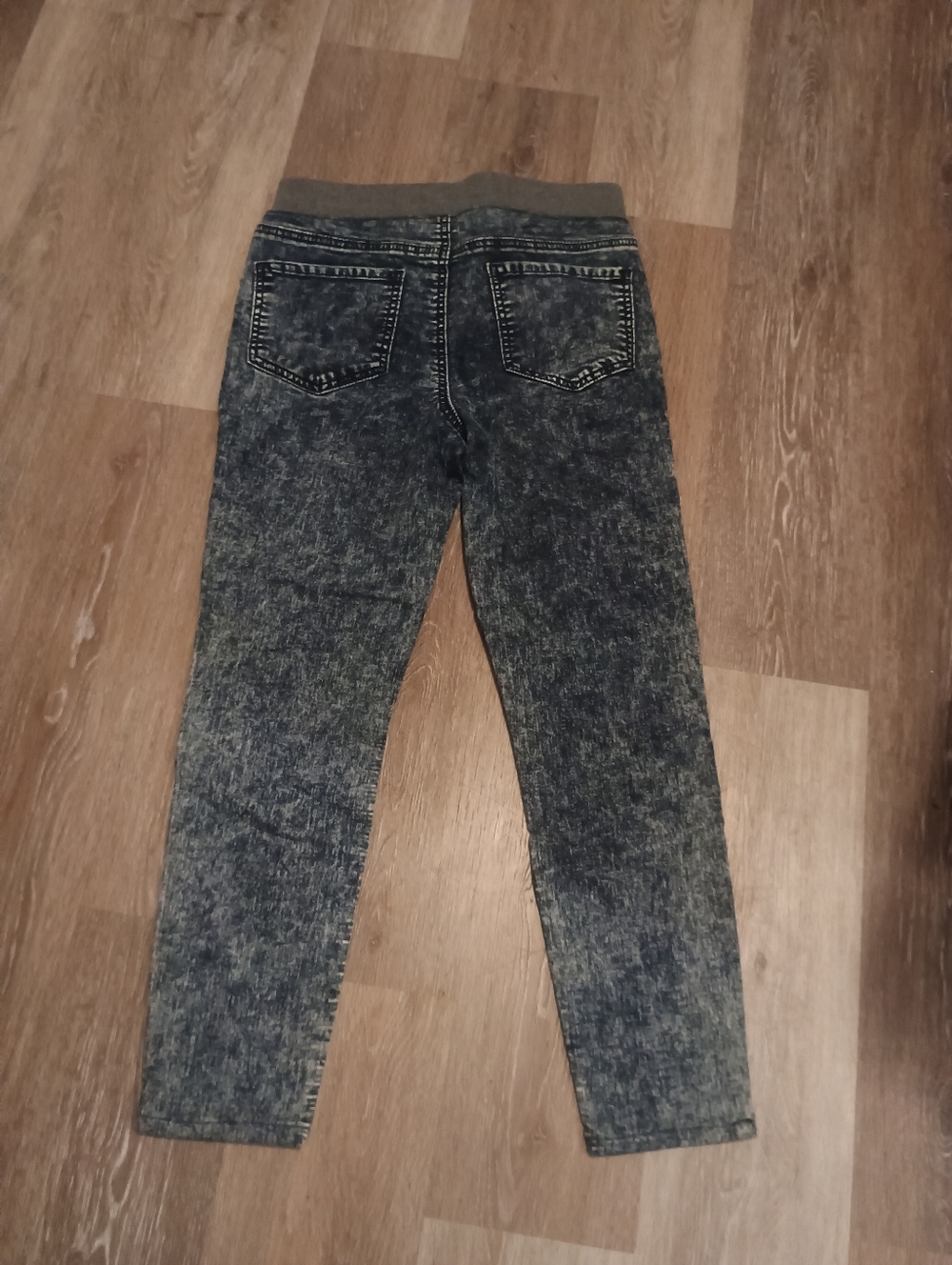 No Boundaries Girl Mid Rise Acid Wash Skinny Jegging Blue Stretch Size M ( 7-9) - Picture 3 of 12